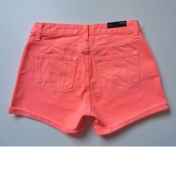 J BRAND JOANIE Low Rise Boy Fit Shorts 27 neon orange jeans short - Picture 10 of 11